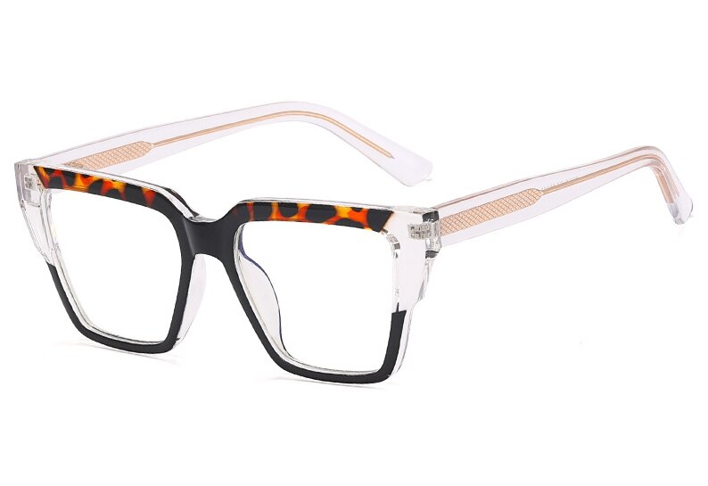 CCspace Women's Full Rim Tr 90 Titanium Eyeglasses 55295 Full Rim CCspace C7LeopardBlack China 