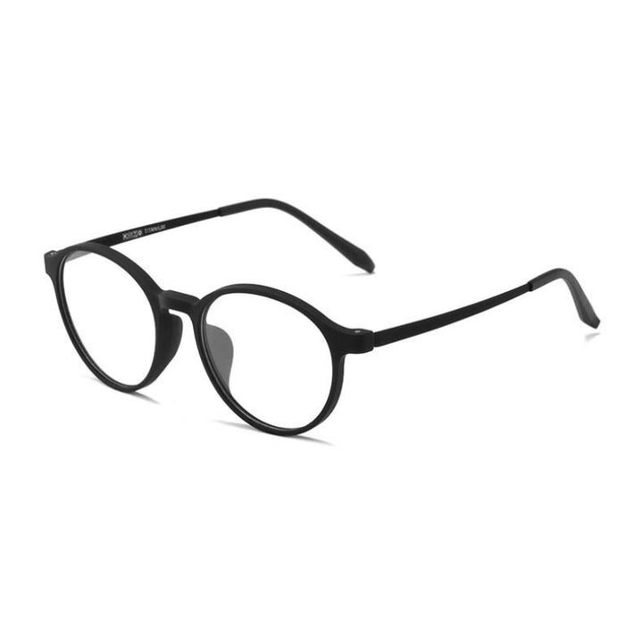 Handoer Unisex Full Rim Round Tr 90 Rubber Titanium Hyperopic Reading Glasses 9135 Reading Glasses Handoer 0 Black 