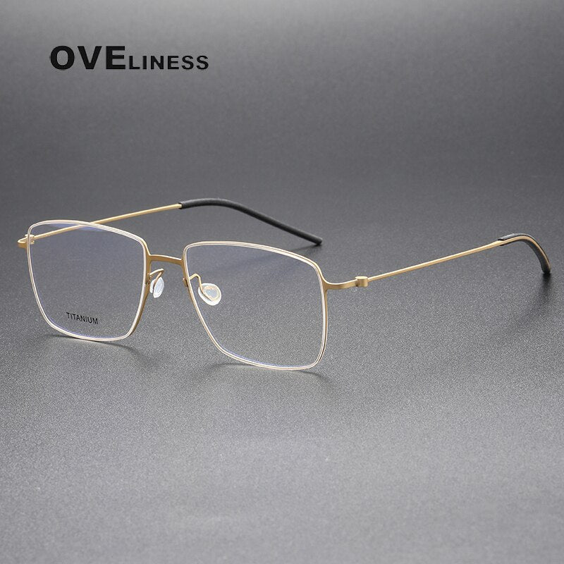 Oveliness Unisex Full Rim Square Titanium Eyeglasses 5508 Full Rim Oveliness gold  