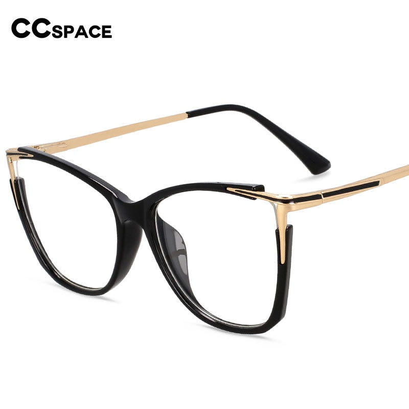 CCSpace Unisex Full Rim Square Acetate Alloy Eyeglasses 55409 Full Rim CCspace   
