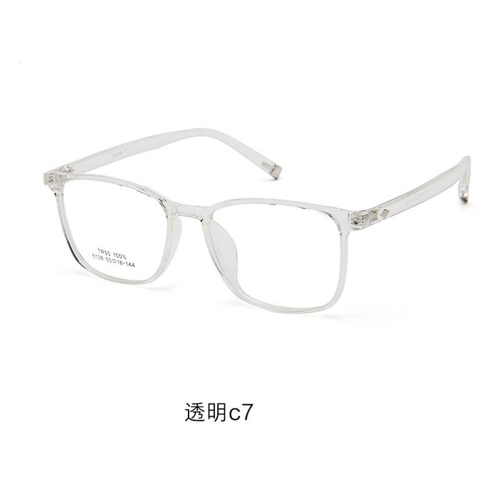 Kansept Unisex Full Rim Square Tr 90 Titanium Eyeglasses 6138 Full Rim Kansept C7 transparent  
