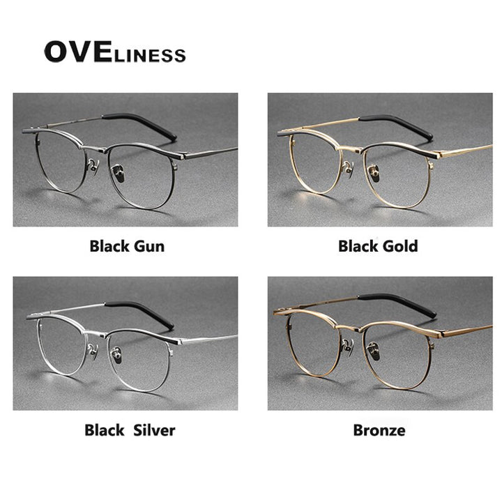 Oveliness Unisex Full Rim Square Acetate Titanium Eyeglasses S115t Full Rim Oveliness   