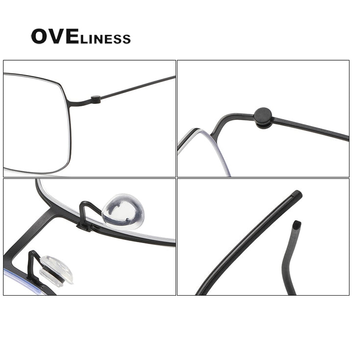 Oveliness Unisex Full Rim Square Screwless Titanium Eyeglasses 5511 Full Rim Oveliness   