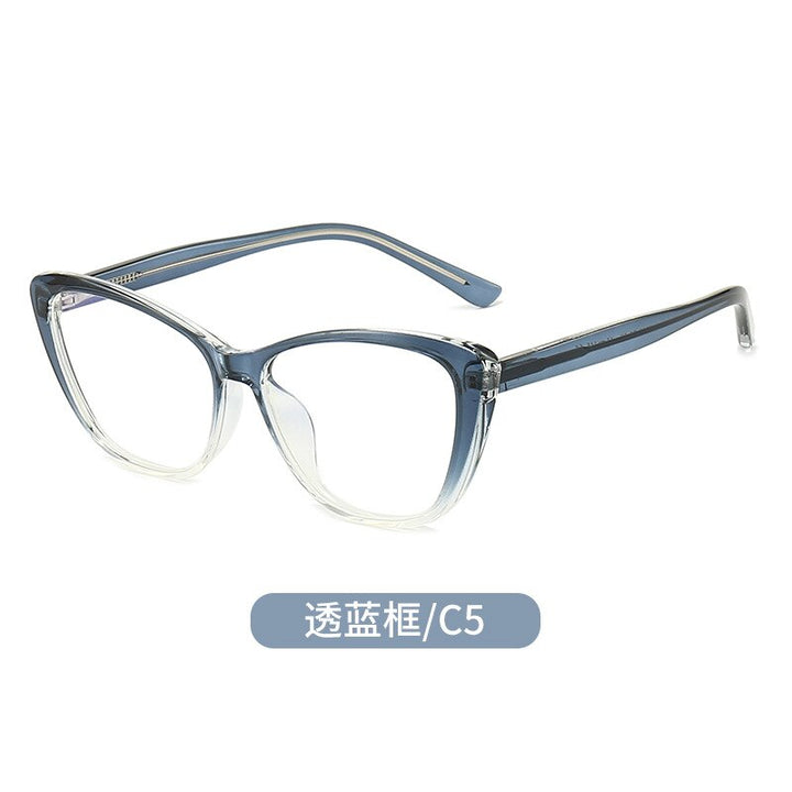 Kansept Women's Full Rim Square Cat Eye Tr 90 Titanium Eyeglasses 7003 Full Rim Kansept C5 Blue  