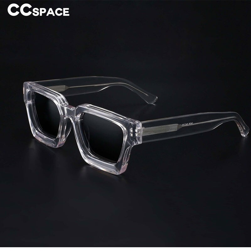 CCSpace Women's Full Rim Square Acetate Frame Polarized Sunglasses 54300 Sunglasses CCspace Sunglasses   