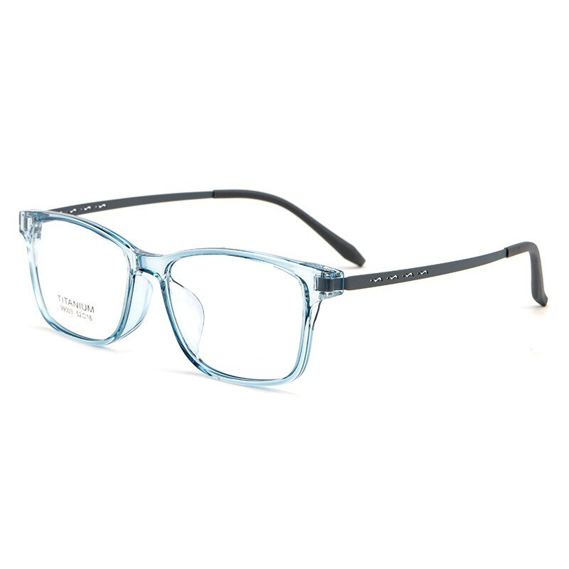 KatKani Unisex Full Rim Square Big Tr 90 Titanium Eyeglasses 99003t Full Rim KatKani Eyeglasses Transparent Blue  