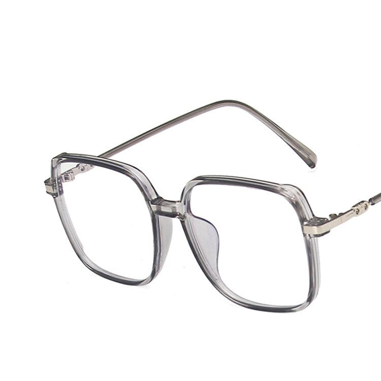 CCspace Unisex Full Rim Square Tr 90 Alloy Eyeglasses 55877 Full Rim CCspace Gray China 