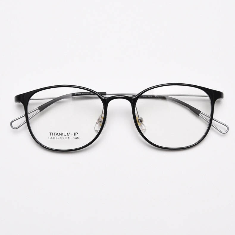 CCSpace Unisex Full Rim Square Tr 90 Titanium Eyeglasses 55800 Full Rim CCspace Black China 