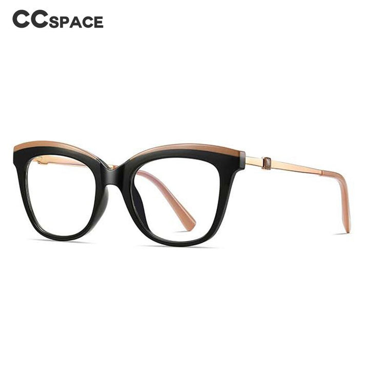 CCspace Women's Full Rim Square Cat Eye Tr 90 Titanium Eyeglasses 54047 Full Rim CCspace   