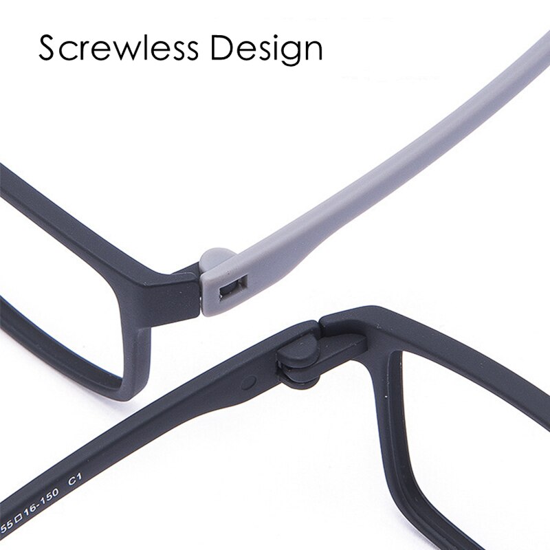 Katkani Unisex Full Rim Square Tr 90 Screwless Eyeglasses 66010 Full Rim KatKani Eyeglasses   