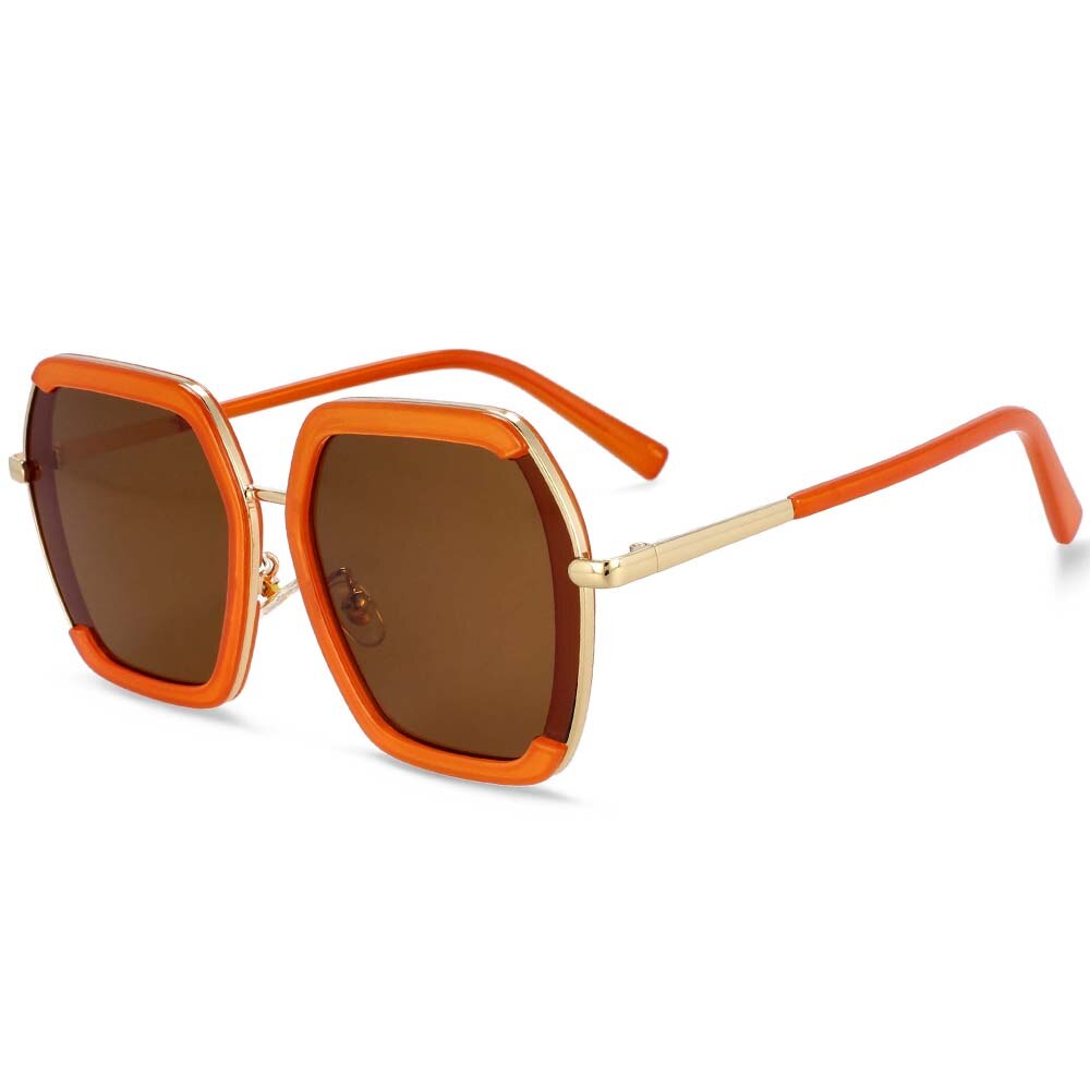 CCSpace Women's Full Rim Square Resin Frame Sunglasses 54246 Sunglasses CCspace Sunglasses Orange 54246 