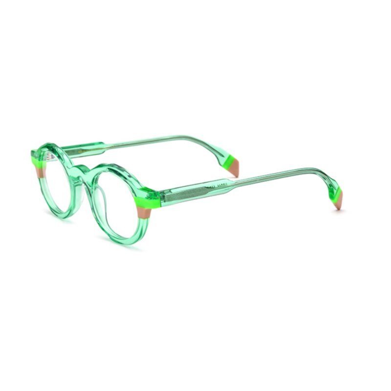 CCSpace Unisex Full Rim Irregular Round Acetate Eyeglasses 54701 Full Rim CCspace light-green China 