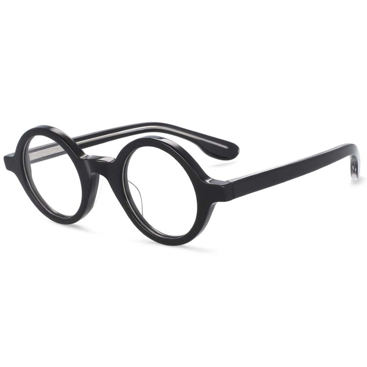 CCSpace Unisex Full Rim Round Acetate Frame Eyeglasses 54157 Full Rim CCspace black  