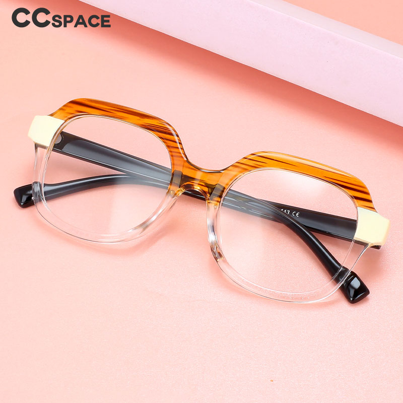 CCSpace Women's Full Rim Square Tr 90 Titanium Eyeglasses 56425 Full Rim CCspace   