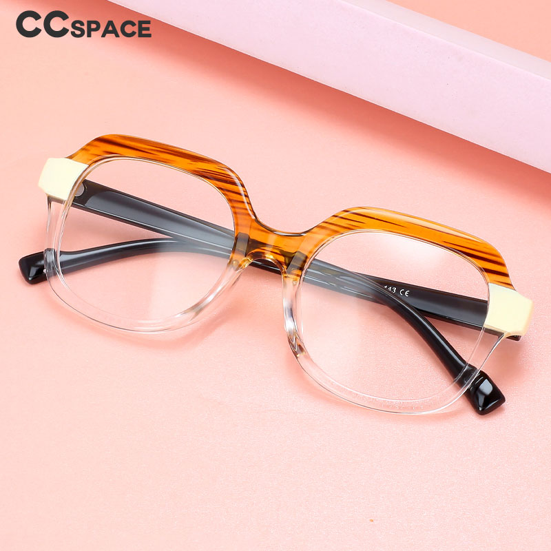 CCspace Women's Full Rim Square Tr 90 Titanium Eyeglasses 56425 Full Rim CCspace   