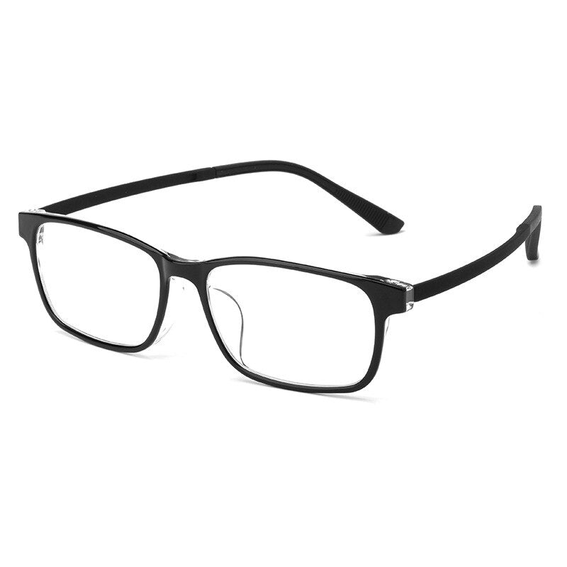 KatKani Unisex Full Rim Square Ultem Steel Eyeglasses 89102r Full Rim KatKani Eyeglasses Black  