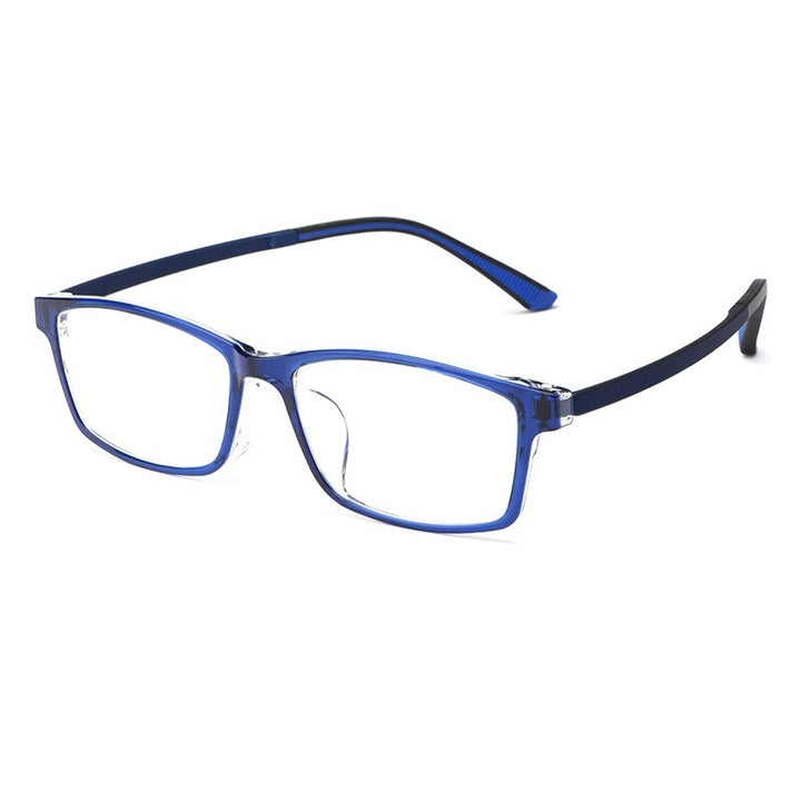 KatKani Unisex Full Rim Square Tr 90 Titanium Eyeglasses 89101r Full Rim KatKani Eyeglasses Transparent Blue  