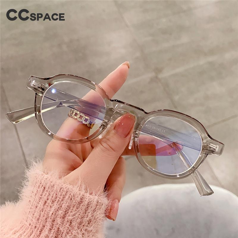 CCSpace Unisex Full Rim Irregular Oval Tr 90 Eyeglasses 55205 Full Rim CCspace   
