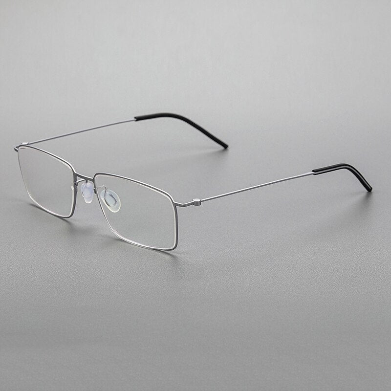 Gatenac Unisex Full Rim Square Titanium Eyeglasses Gxyj1016 Full Rim Gatenac Silver  