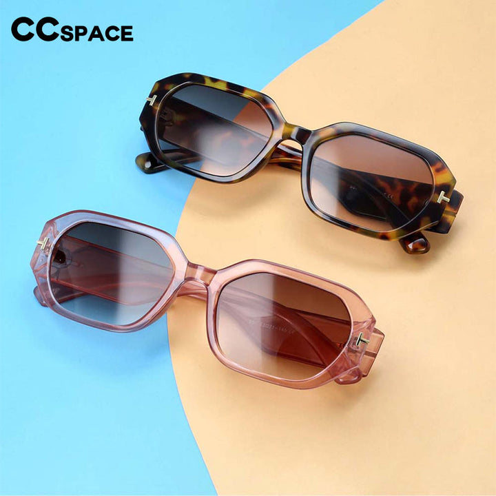 CCSpace Women's Full Rim Rectangle Oval Resin Frame Sunglasses 54305 Sunglasses CCspace Sunglasses   