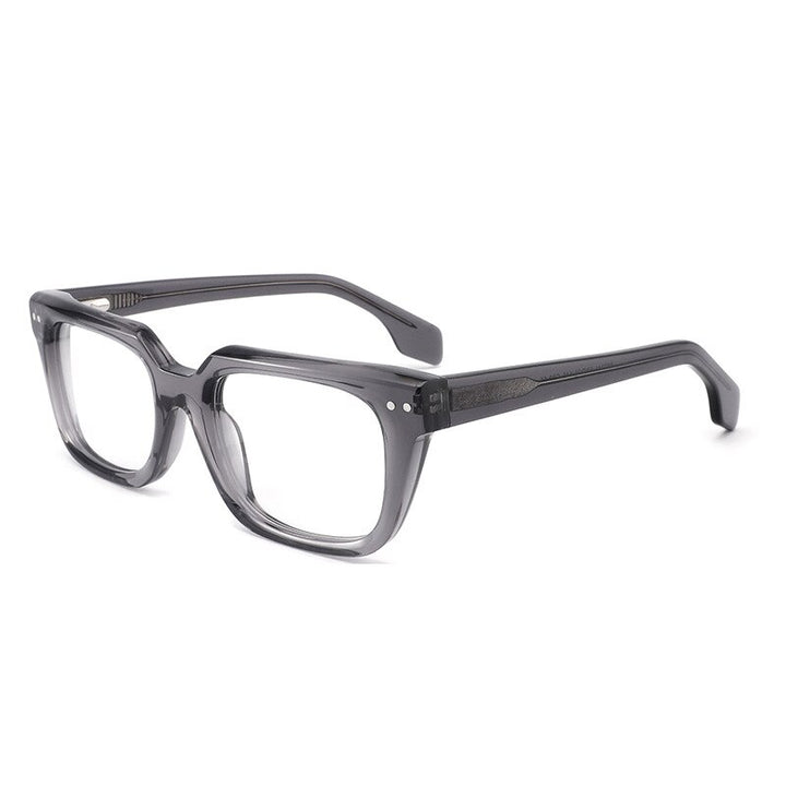 Gatenac Unisex Full Rim Square Acetate Frame Eyeglasses Gxyj797 Full Rim Gatenac Gray  