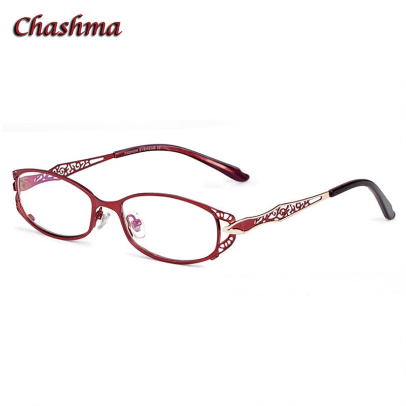 Chashma Ochki Women's Full Rim Oval Rectangle Stainless Steel Eyeglasses 8982 Full Rim Chashma Ochki   