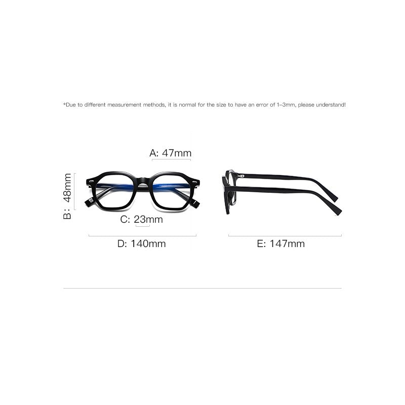 Gmei Unisex Full Rim Small Square Oval Tr 90 Titanium Eyeglasses 2095 Full Rim Gmei Optical   