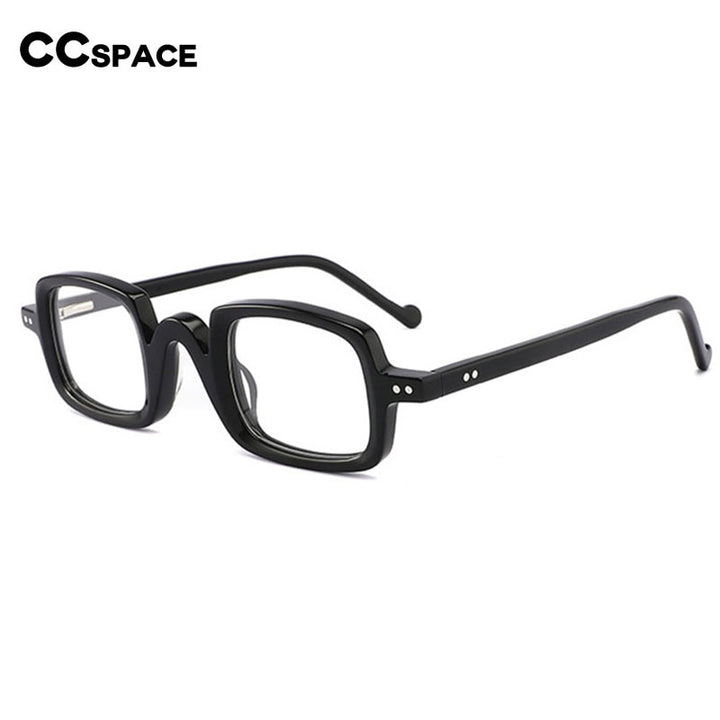 CCSpace Unisex Full Rim Square Handcrafted Acetate Eyeglasses 55240 Full Rim CCspace   
