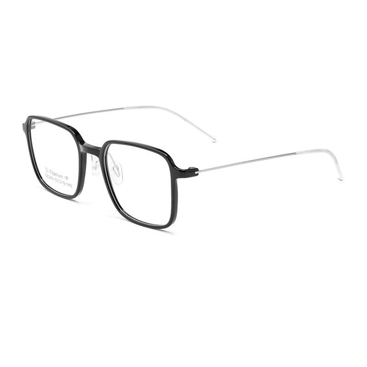 Yimaruili Unisex Full Rim Square Tr 90 Titanium Eyeglasses 5824 Full Rim Yimaruili Eyeglasses Black  