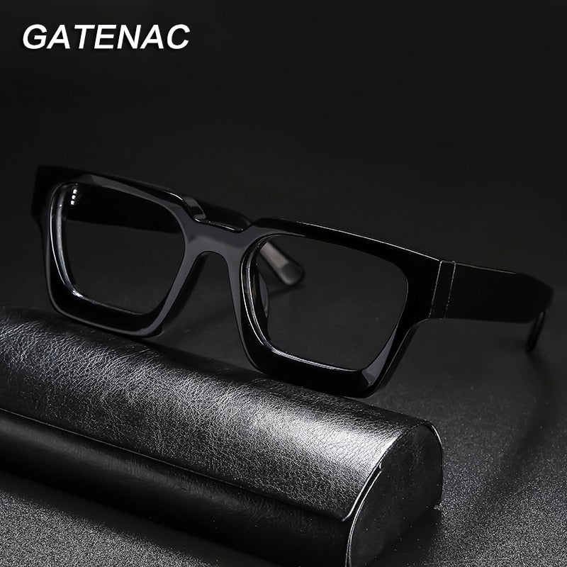Gatenac Unisex Full Rim Square Acetate Frame Eyeglasses Gxyj724 Full Rim Gatenac   
