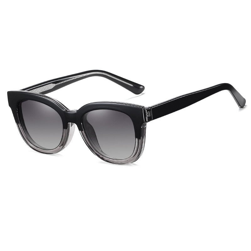 CCSpace Women's Full Rim Square Tr 90 Titanium Eyeglasses With Clip On Sunglasses 55109 Clip On Sunglasses CCspace BlackGray 55109 
