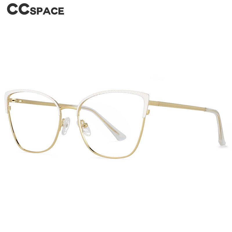 CCSpace Women's Full Rim Square Cat Eye Alloy Frame Eyeglasses 54462 Full Rim CCspace   