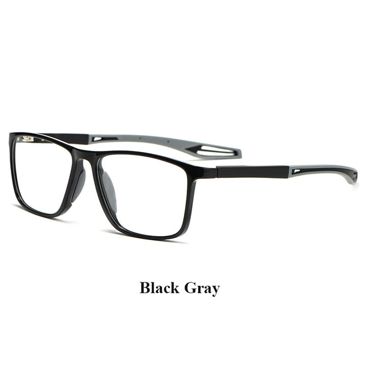 Bclear Unisex Full Rim Square Tr 90 Titanium Sport Eyeglasses Zm1019 Sport Eyewear Bclear black gray  