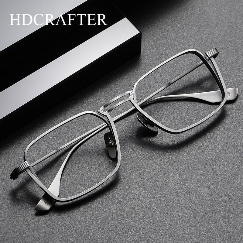 Hdcrafter Unisex Full Rim Square Double Bridge Titanium Eyeglasses 2 Sizes dital25 Full Rim Hdcrafter Eyeglasses   