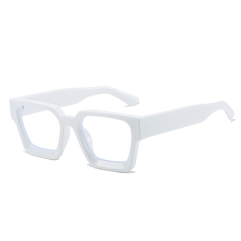 CCSpace Unisex Full Rim Square Acetate Eyeglasses 55302 Full Rim CCspace White China 