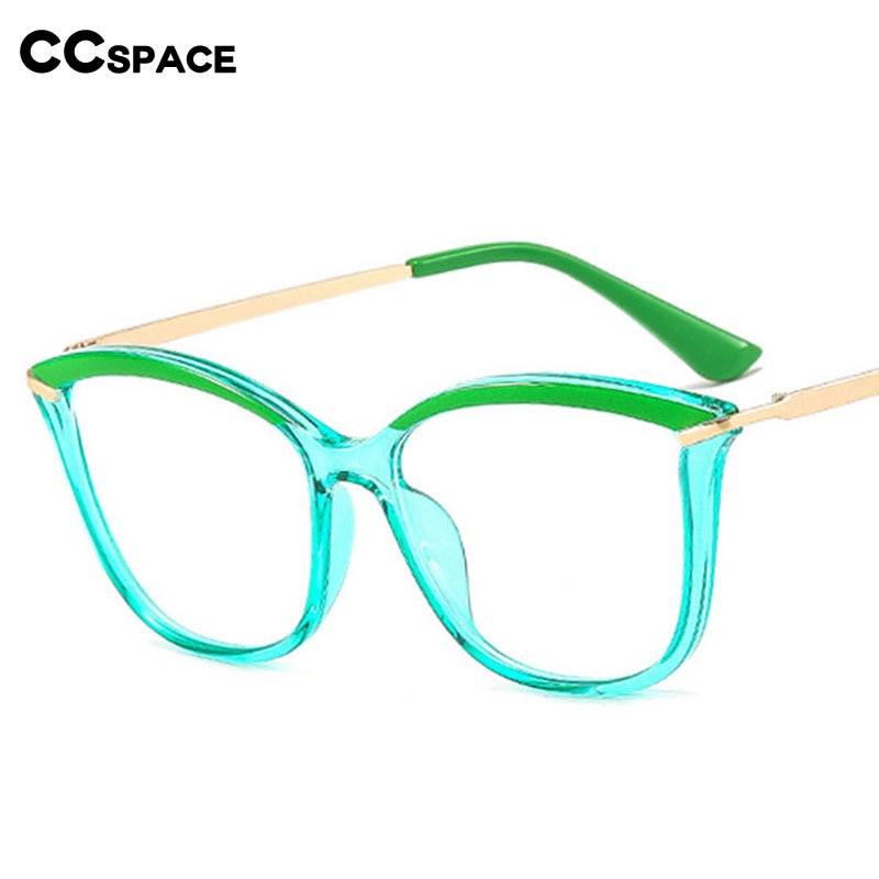 CCspace Women's Full Rim Square Cat Eye Tr 90 Titanium Eyeglasses 53332 Full Rim CCspace   