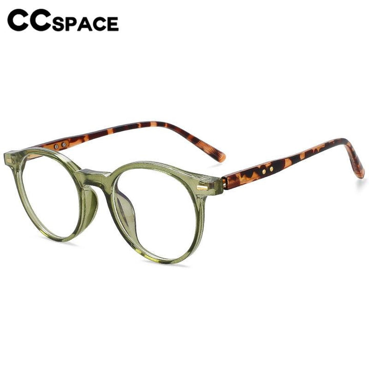 CCspace Unisex Full Rim Round Acetate Eyeglasses 56530 Full Rim CCspace   