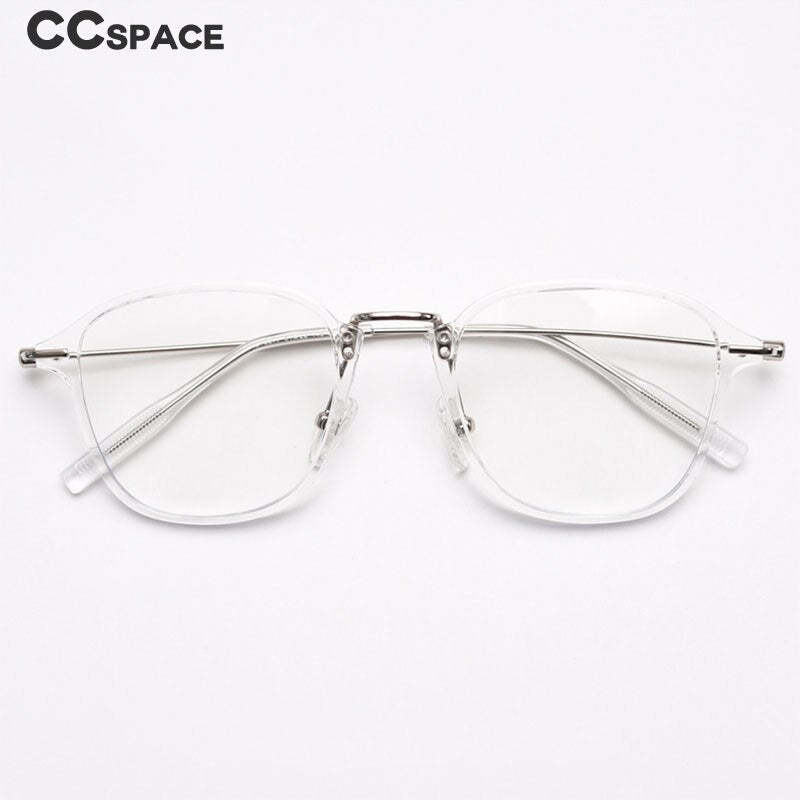 CCspace Unisex Full Rim Square Tr 90 Titanium Eyeglasses 54545 Full Rim CCspace   