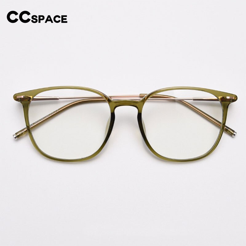 CCspace Unisex Full Rim Square Tr 90 Titanium Eyeglasses 55688 Full Rim CCspace   
