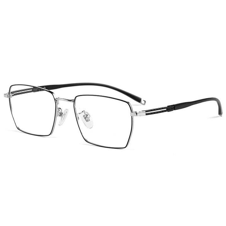 Hotochki Men's Full Rim Square Titanium Frame Eyeglasses T8603t Full Rim Hotochki C2  