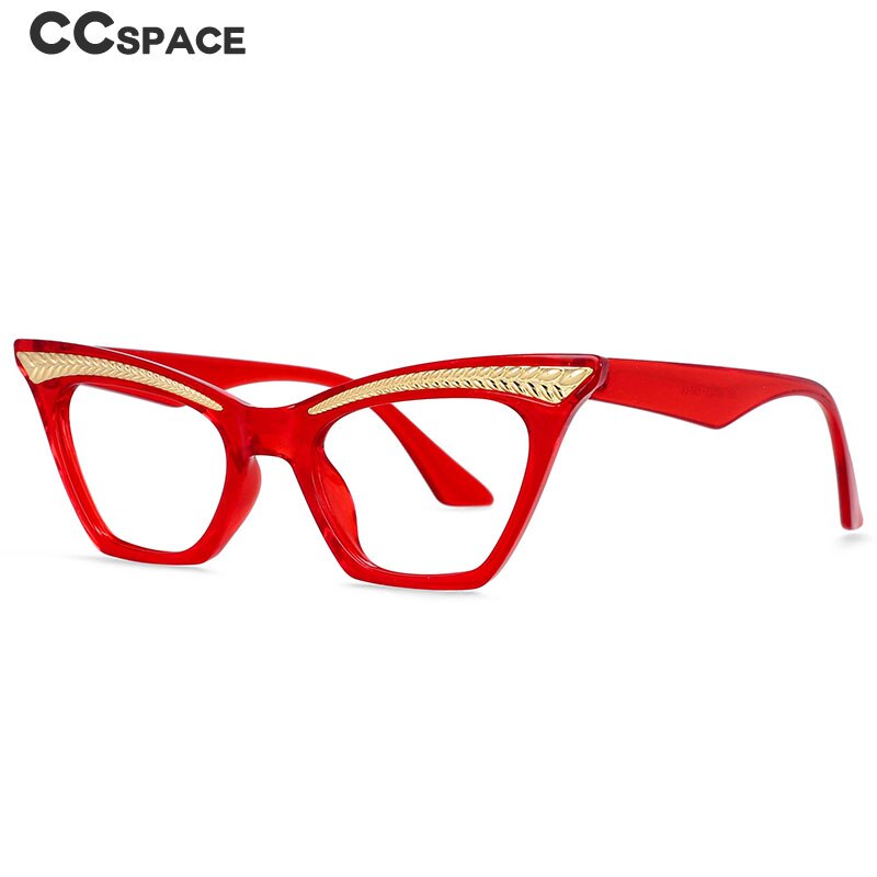 CCSpace Unisex Full Rim Square Cat Eye Resin Frame Eyeglasses 54373 Full Rim CCspace   