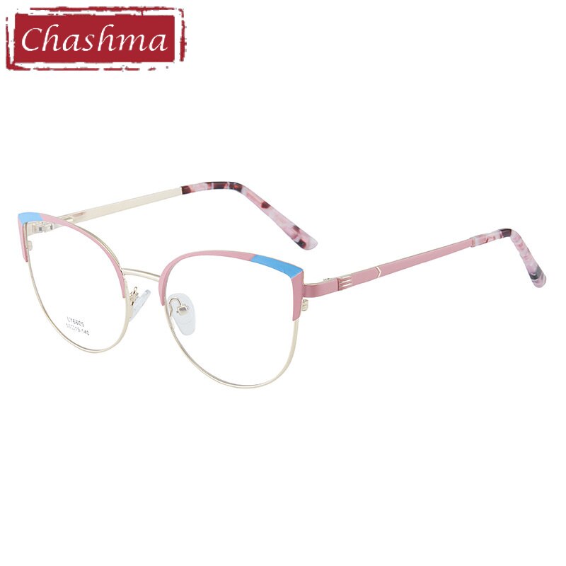 Chashma Women's Full Rim Cat Eye Stainless Steel Acetate Eyeglasses 6605 Full Rim Chashma C5  
