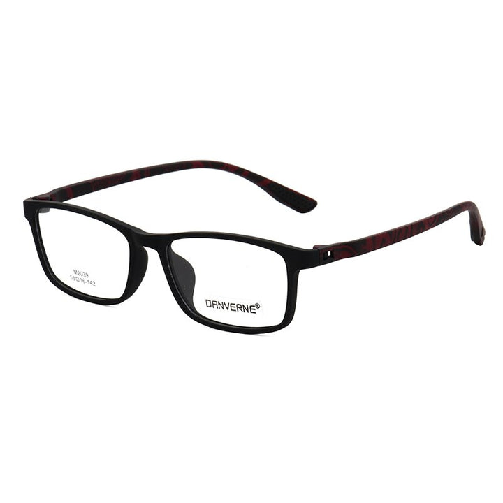 Zirosat Unisex Full Rim Square Ultem Frame Eyeglasses M2039 Full Rim Zirosat black-red  