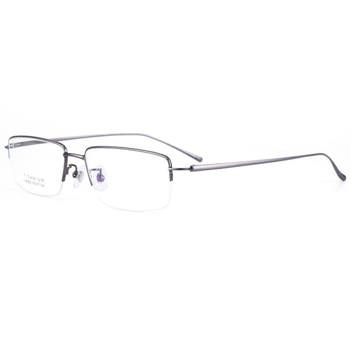 Bclear Men's Semi Rim Square Titanium Eyeglasses Lb7836 Semi Rim Bclear Gray  