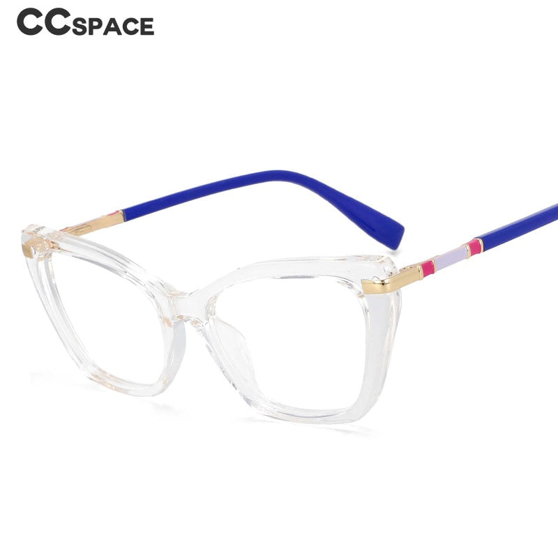 CCSpace Women's Full Rim Square Cat Eye  Tr 90 Titanium Frame Eyeglasses 54496 Full Rim CCspace   