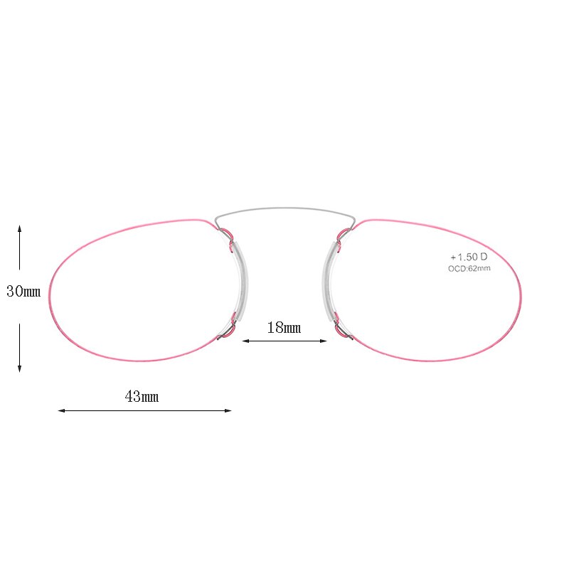 Hdcrafter Unisex Rimless Titanium Frame Clip Nose Bridge Reading Glasses Jb01 Reading Glasses Hdcrafter Eyeglasses   