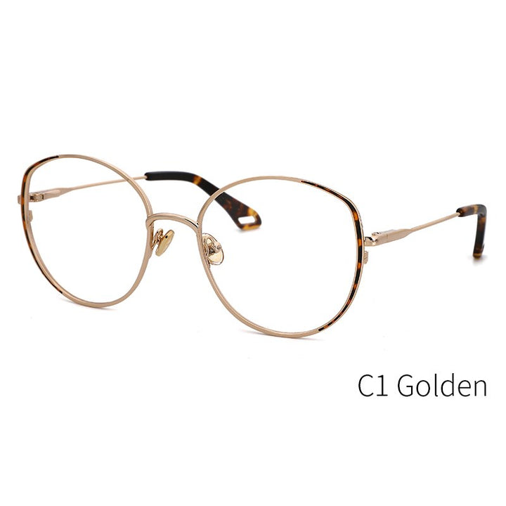 Kansept Women's Full Rim Round Stainless Steel Frame Eyeglasses Oq1003 Full Rim Kansept C1 golden CN 