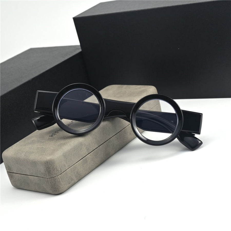 Cubojue Unisex Full Rim Small Round Tr 90 Titanium Myopic Reading Glasses 3627m Reading Glasses Cubojue   