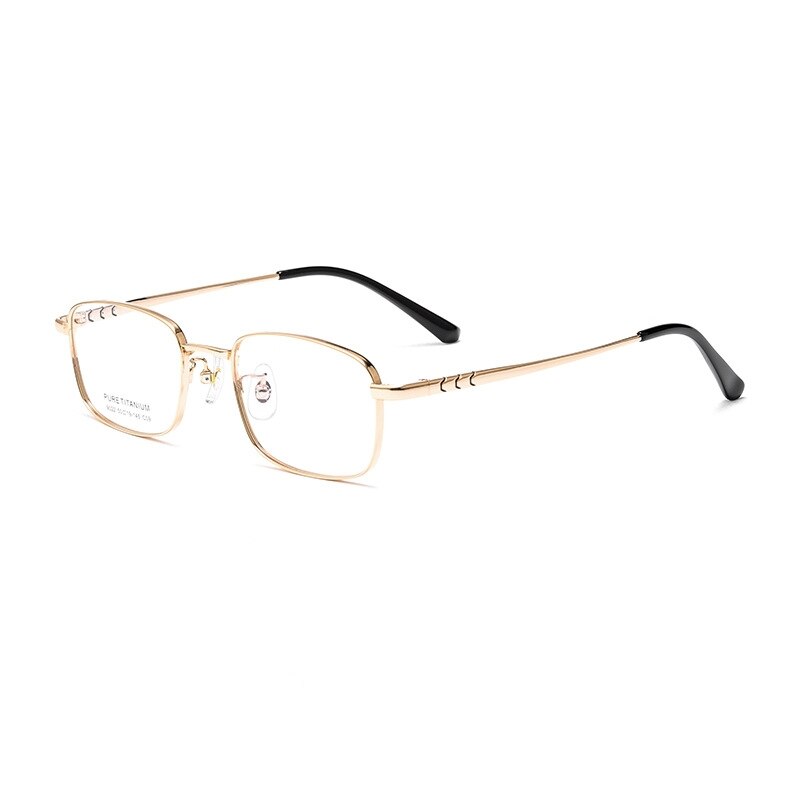 KatKani Unisex Full Rim Square Titanium Eyeglasses 9022yt Full Rim KatKani Eyeglasses Gold  