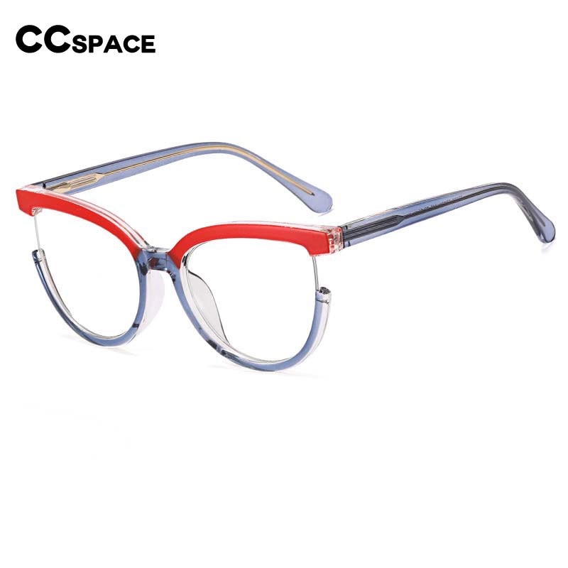 CCspace Women's Full Rim Square Cat Eye Tr 90 Titanium Eyeglasses 54964 Full Rim CCspace   